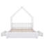 Grand lit plateforme en bois avec garde-corps et 2 tiroirs, blanc-248420701