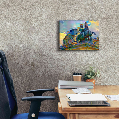 'Paris France Louvre Museum Statue of Louis XIV' by Pedro Gavidia, Canvas Wall Art