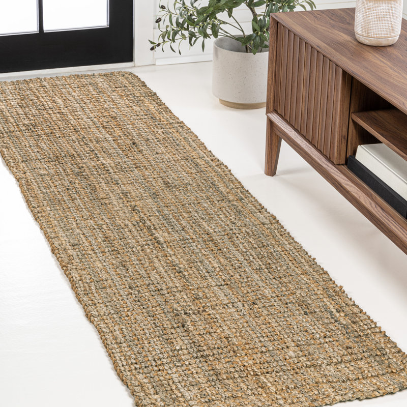 Kaileen Traditional Rustic Handwoven Jute Solid Natural Rug, Runner 2'2" x 8'