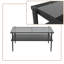Table basse moderne en bois recyclé avec plateau en verre et tablette en bois, structure en métal-968828762