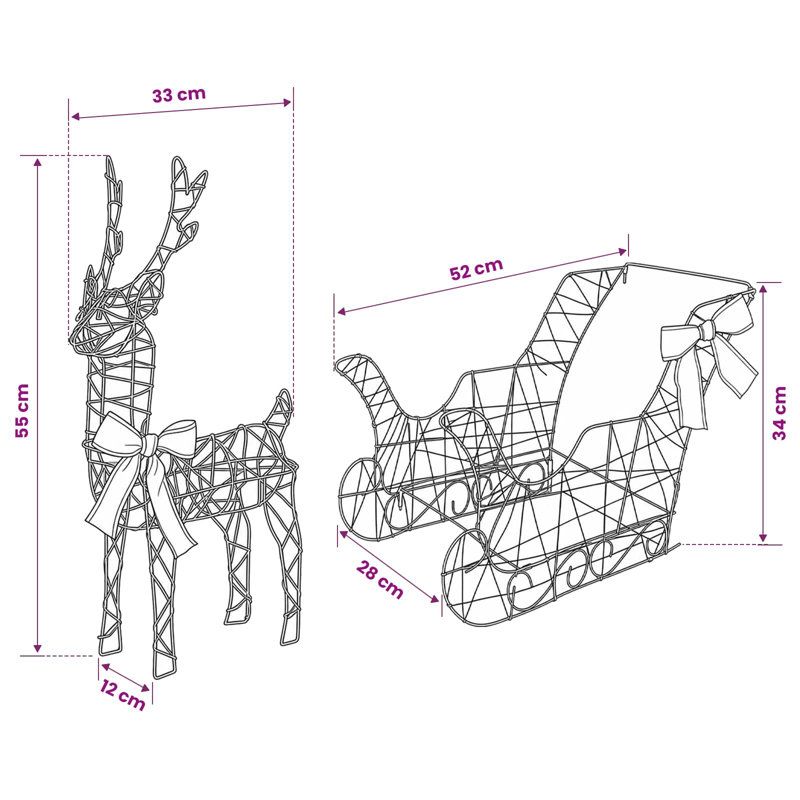 Lighted Reindeer, Brown String