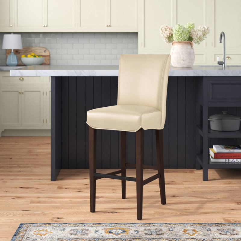 Liliana Upholstered Counter Stool, Cream, Counter Stool (26.5 " Seat Height)