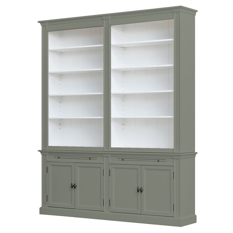 Bowland 240cm H x 200cm W Library Bookcase, Grey