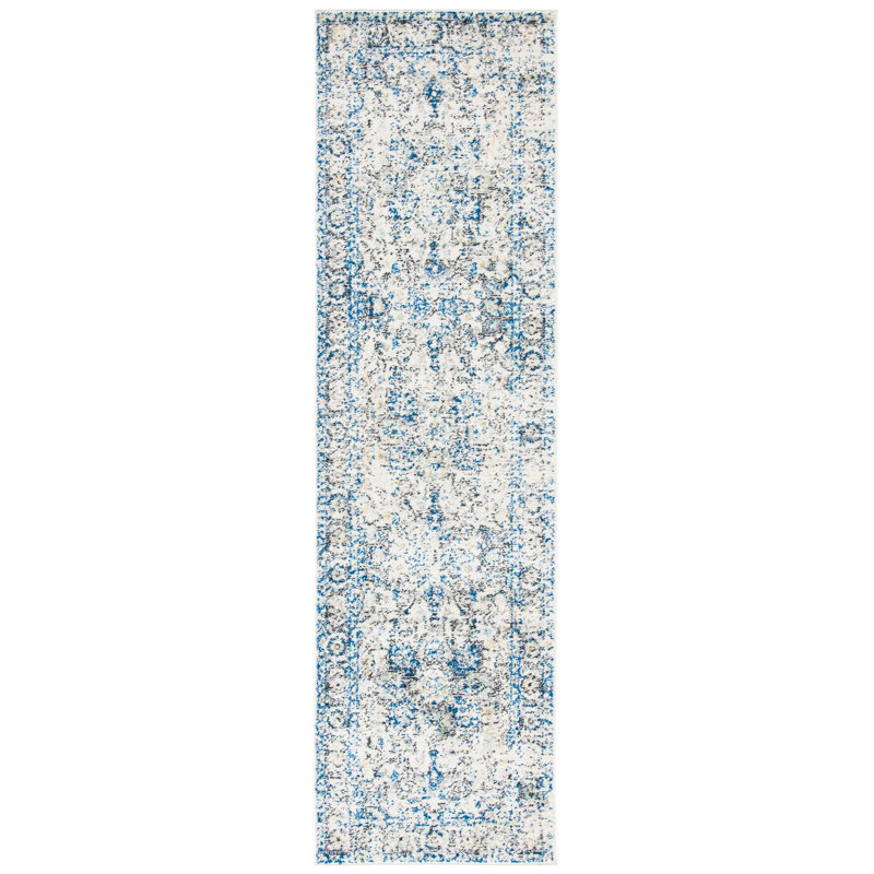 Christa Oriental Gray/Ivory Area Rug, Runner 2'3" x 12'