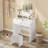 3 Colors LED Light Mirror Dressing Table-522789303
