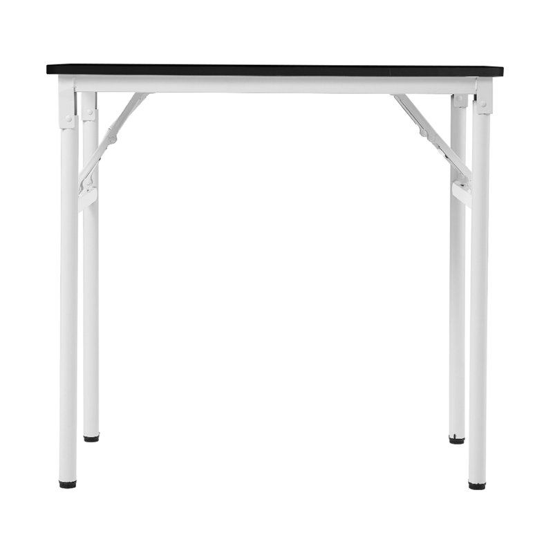 MDF Iron Writing Desk, 75cm H x 80cm W x 40cm D, Black/White