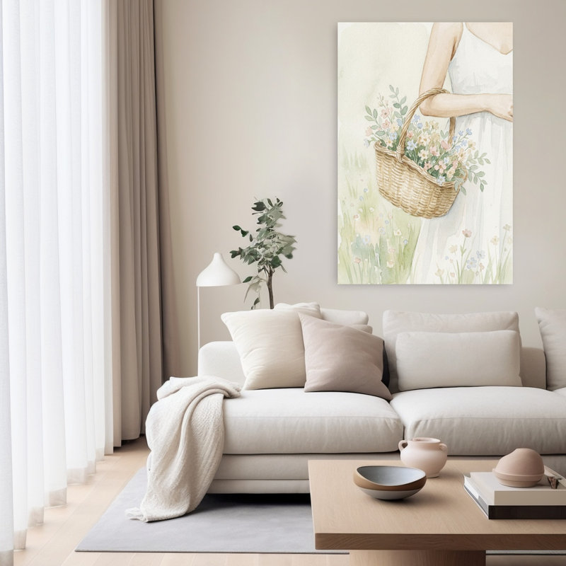 Panier de fleurs sauvages, H 60 po x l 40 po