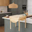 Table de salle à manger à abattant en pin naturel clair, table rectangulaire extensible de 55 pouces pour petits espaces, pour 4 à 6 personnes