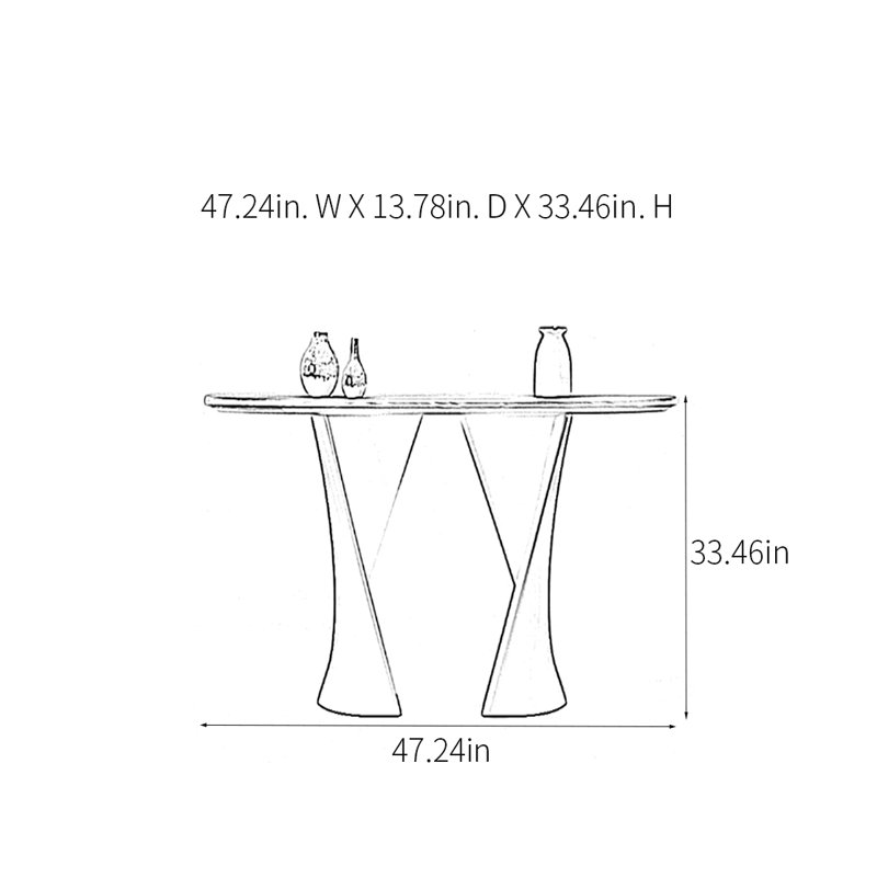 Console Modern Luxury, H 33,46 po x l 47,24 po x P 13,78 po