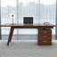 Nouveau bureau rectangulaire en bois massif 59,06 "brun de style chinois-130130235