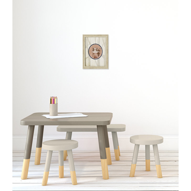 Animaux de la forêt, impression sur papier 1 pi, H 14 po x l 10 po x P 0,6 po, Cadre plat beige