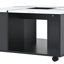 Table basse carrée moderne à 2 couches avec roulettes, plateau amovible et plateau ultrabrillant UV
