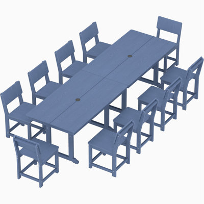 HIKHDPE 10 - Person HDPE Patio Dining Set With Rectangular Table