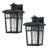 Black Outdoor Wall Lantern Sconce With Clear Glass Shade（2-Pack）