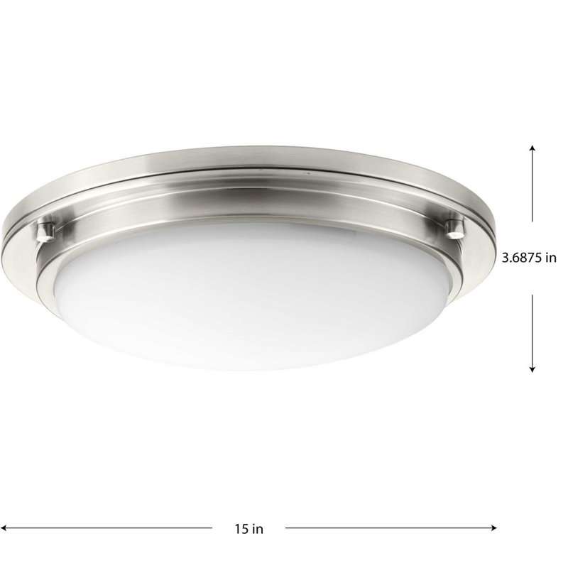Vanderhoff Glass LED Flush Mount, 3.69" H x 15" W x 3.69" D, Brushed Nickel
