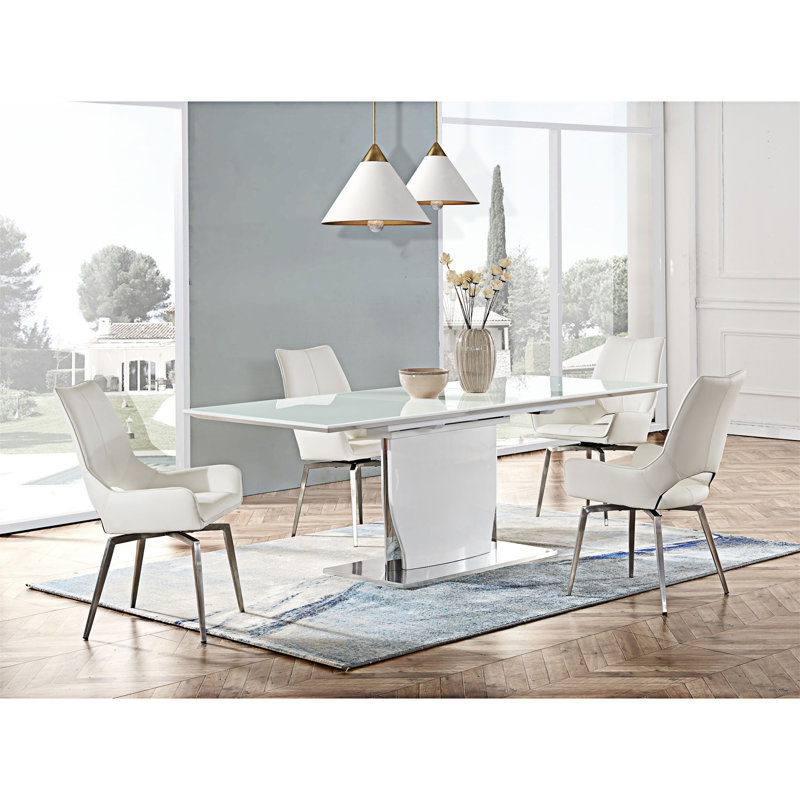 Chaise de salle à manger rembourrée (ensemble de 2), Blanc