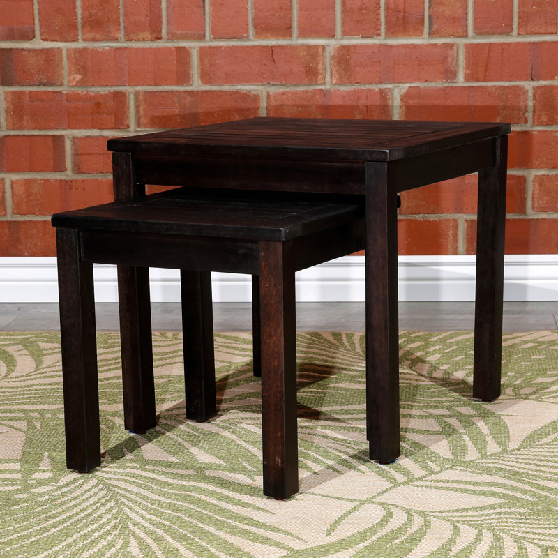 Ensemble de 2 tables gigognes en eucalyptus, espresso