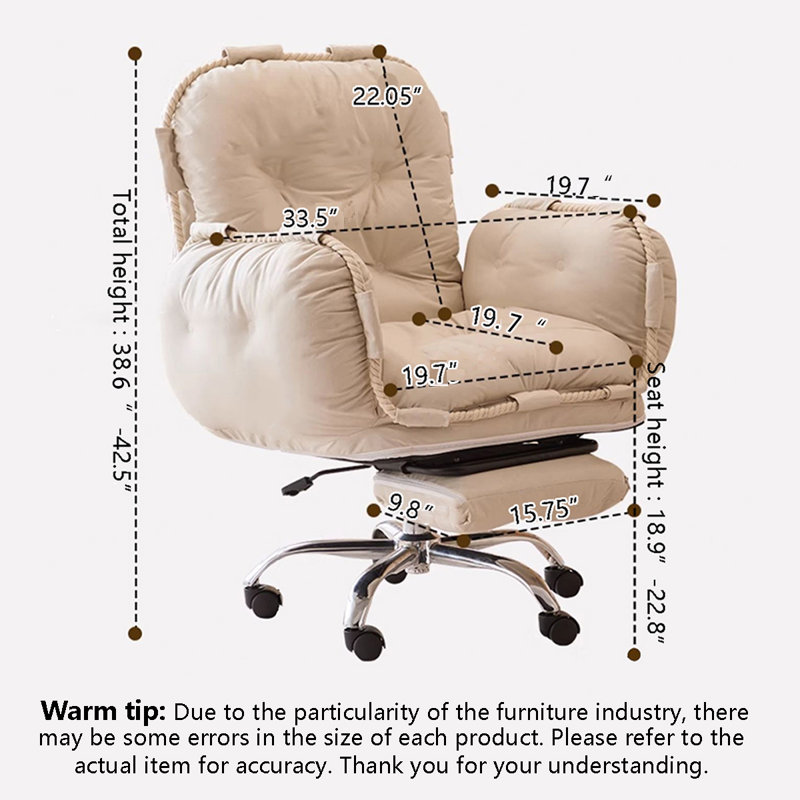 Cream Style Tech Fabric Adjustable Office Chair