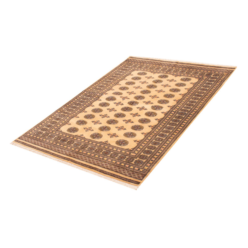 Tapis unique en laine noué à la main Bokhara Peshawar 5 pi 7 po x 8 pi 3 po