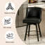 Tabourets de bar modernes pivotants à 360 ° rembourrés avec dossier, chaises pour îlot de cuisine et bar (ensemble de 2)-714654928-714654935