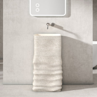 Lavabo de salle de bain sur pied 33 po