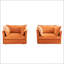 Ensemble de deux fauteuils à housse avec sièges profonds et grands coussins moelleux, idéal pour la vie, la lecture, les chambres et les espaces de travail