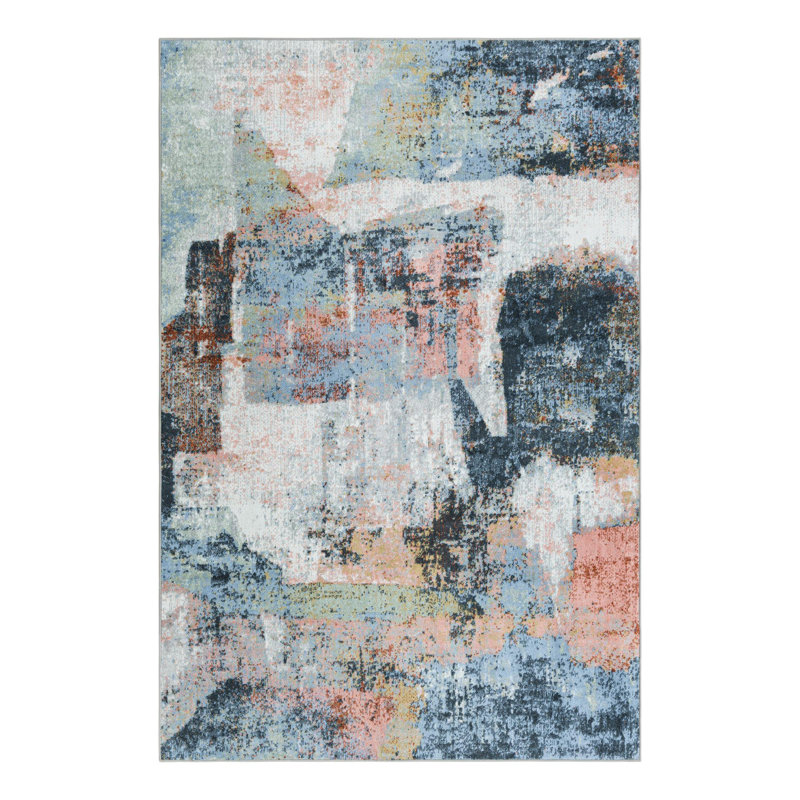 Hankinson Abstract Indoor Rug, Rectangle 6'1" x 9'