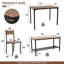 Dining Table Set With 2 Chairs And 1 Bench Rectangle Desk Furniture-440598301