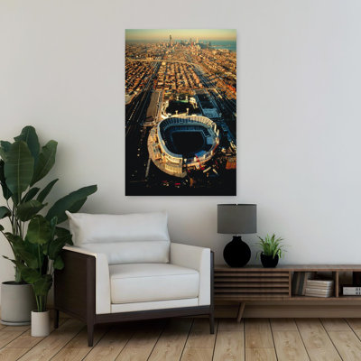 Vue aérienne d'une vieille ville, New Comiskey Park, stade de Chicago, Cook, Illinois, États-Unis, architecture contemporaine abstraite, art du paysage