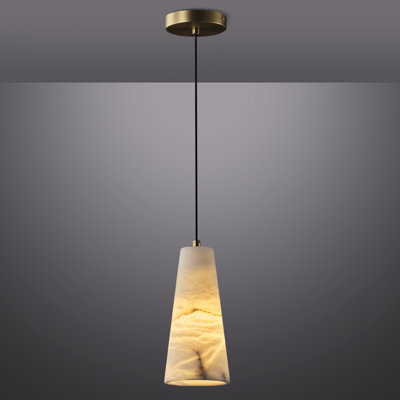 Neda 1 - Light Natural Alabaster Pendant Lights (Dimmable Bulbs INCL)