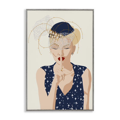 «Chic Fashionista Portrait», estampe numérique encadrée par Jen Bucheli