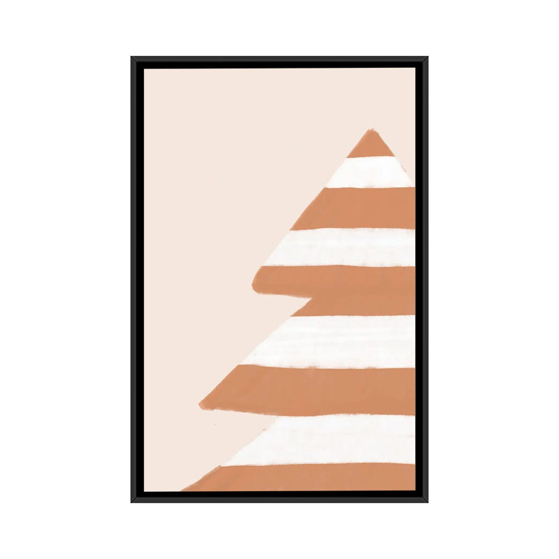 "Stripey Xmas Tree" par Orara studio, reproduction d’art, Pas de tapis, H 40 po x l 26 po x P 1,5 po, Toile avec cadre noir