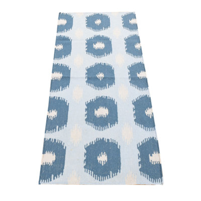 Tapis de passage unique, nouÃ© Ã  la main, 76 cm x 183 cm, bleu