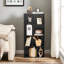 Petite bibliothèque noire avec 3 tablettes simples et 15 casiers de rangement noirs avec tablettes ouvertes-87732058