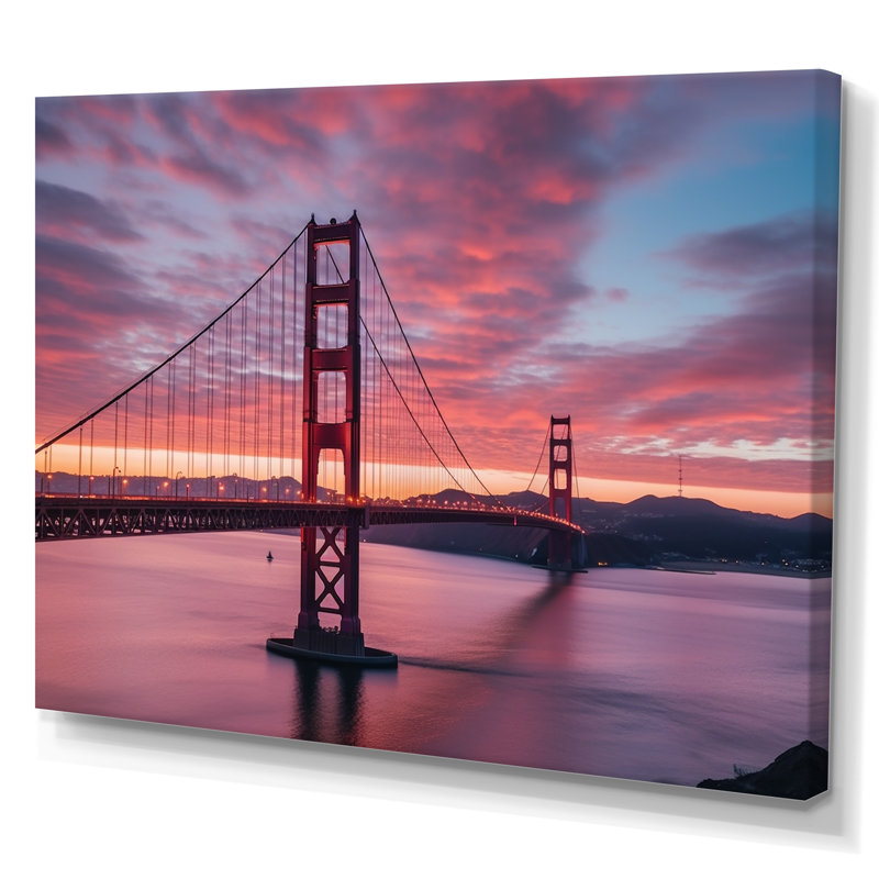 San Francisco Golden Gate Bridge, reproduction d'art sur toile, H 16 po x l 32 po x P 1 po, Toile tendue