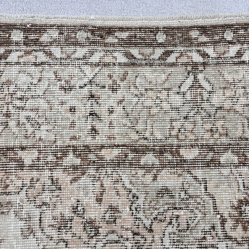 8.6x12.5 Ft Beige Wool Patchwork Rug, Traditional Oversize Rug