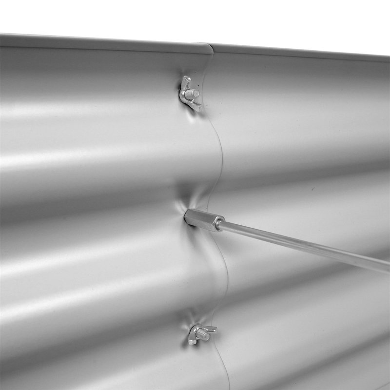 Metal Raised Garden Bed, 30cm H x 120cm W x 60cm D, Silver