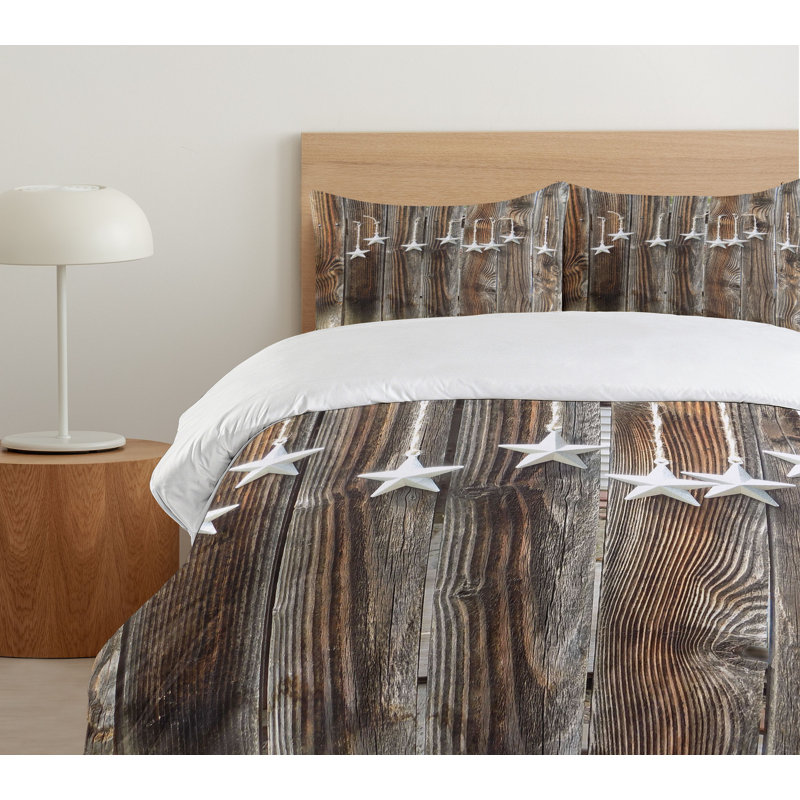 Twin Brown and White Microfiber Kids' Duvet Cover Set