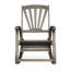 Fauteuil à bascule inclinable gris avec repose-pieds extensible en bois pour plus de confort par tous les temps