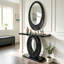 Console en diamant moderne concassée à la main avec miroir, table d'entrée multi-scénario de haute qualité (noir)