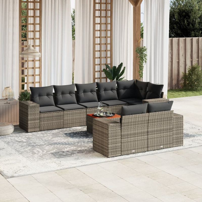 Ensemble de canapé de jardin Vidaxl, Gris