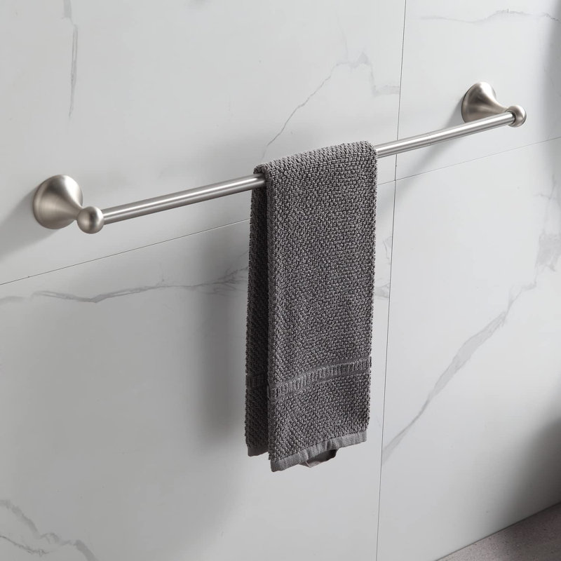 Ensemble d'accessoires de salle de bain, barre à serviettes réglable extensible 4 pièces, Nickel brossé