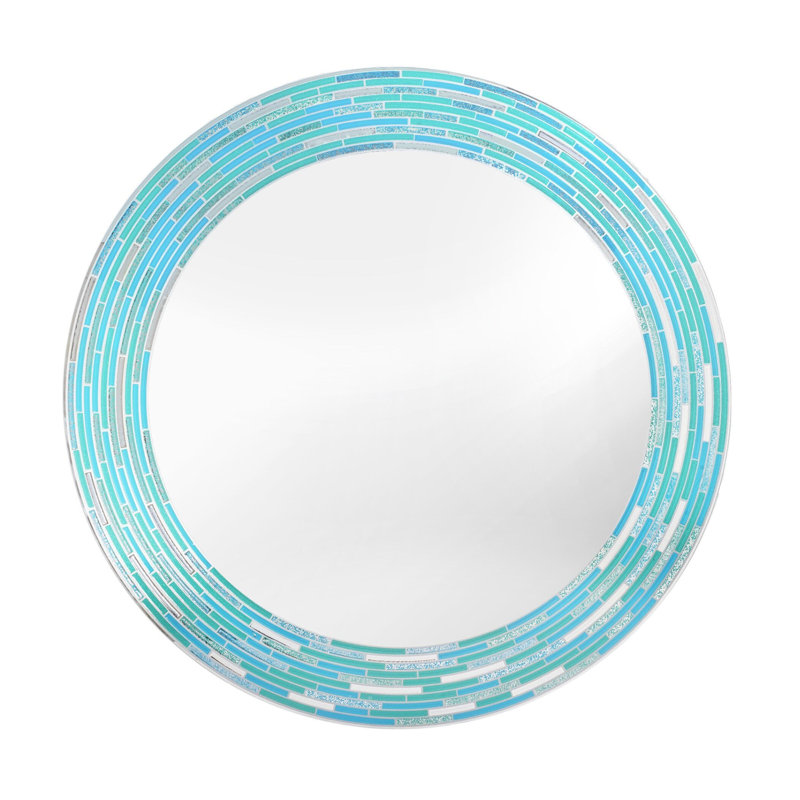 Ashong Mirror, 30" x 30", Sea Glass 2, Round