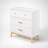 Corrian Nightstand with 3 Drawers with Solid Wood Base and Anti Tip Kit