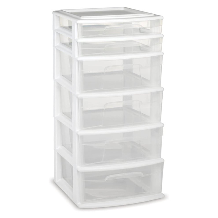 Homz 6-Drawer Plastic Bedroom & Closet Organizer Storage, Clear