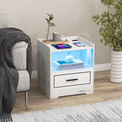 45cm W Manufactured Wood Bedside Table