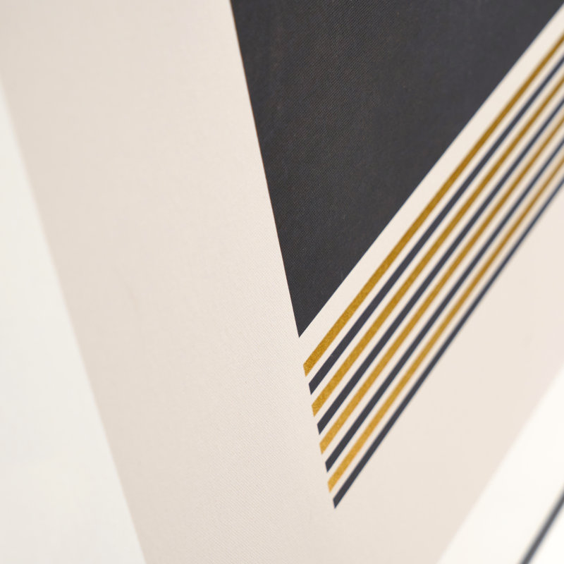 Art Deco Print With Gold Detail And Black Frame - Single Picture Frame Print on Canvas
