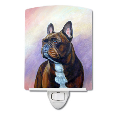 Éclairage de nuit en céramique french bouledogue