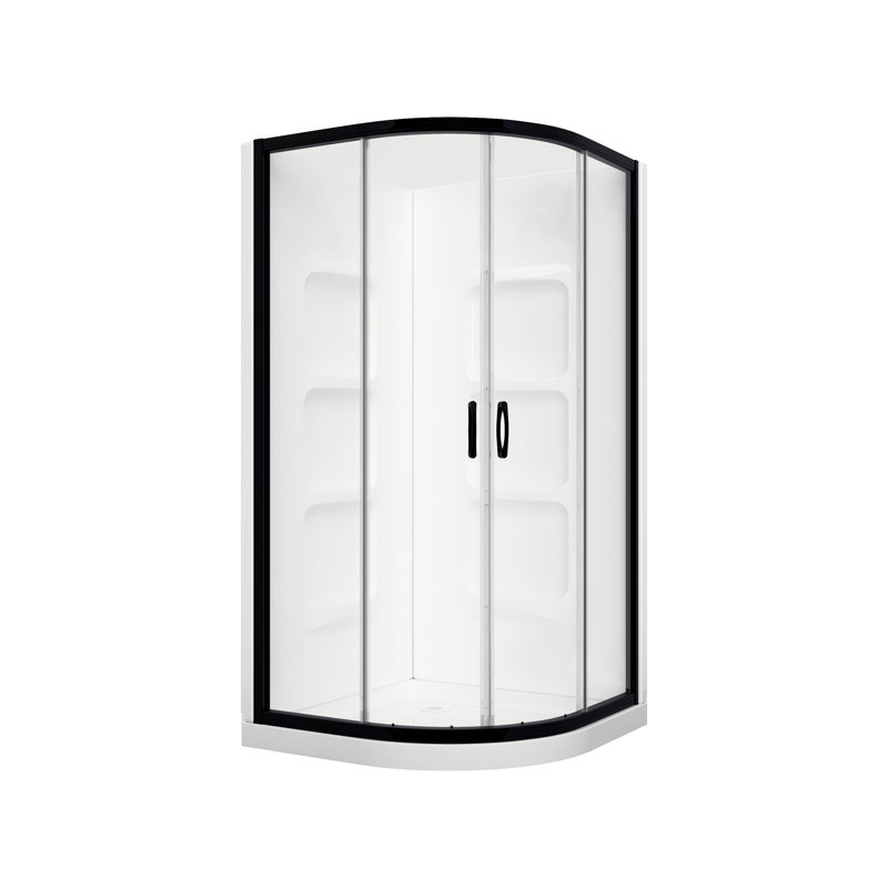 Ensemble de douche ronde encadrée avec base incluse l 36 po x P 36 po x H 74 po Mona
