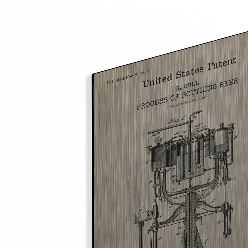 «Luxe Bottle Beer Machine Blueprint Pa» par «Patents», H 16 po x l 12 po